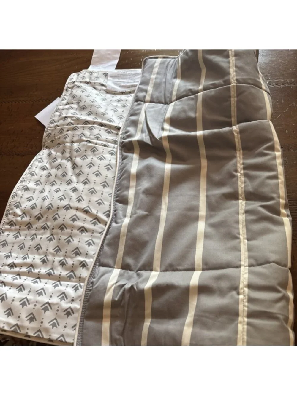 pottery barn Gina Reversible Sham Gray Striped NWT 26 X 20 Standard
